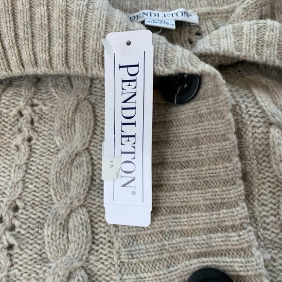 Pendleton Womens Lambs Wool Cape Poncho Button Front Jacket L/XL Beige “NEW” - Picture 10 of 15